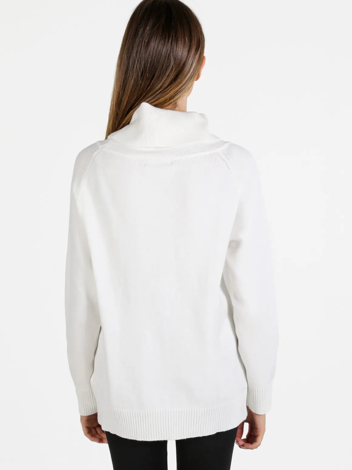 Baci & Abbracci Maglia dolcevita donna in tinta unita - bianco
