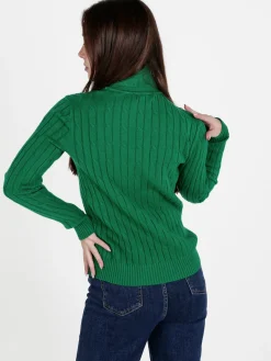Baci & Abbracci Maglione dolcevita da donna a trecce