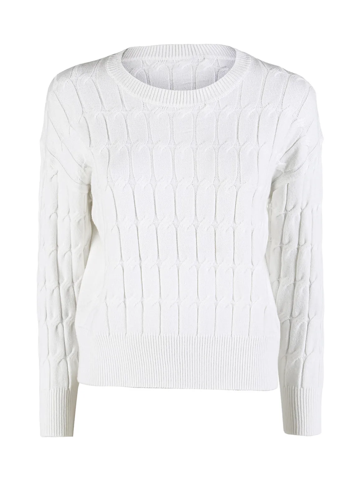 Baci & Abbracci Maglione donna a trecce - bianco