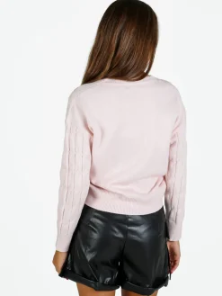 Baci & Abbracci Maglione donna a trecce - rosa