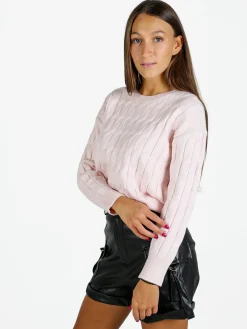 Baci & Abbracci Maglione donna a trecce - rosa