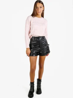 Baci & Abbracci Maglione donna a trecce - rosa