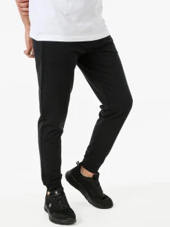 Baci & Abbracci Pantaloni tuta da uomo in cotone con coulisse e polsini - nero