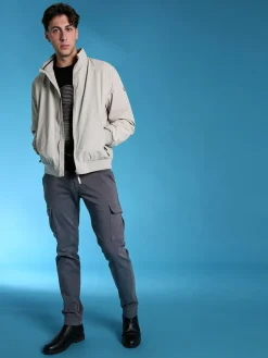 Baci & Abbracci Pantaloni uomo in cotone con tasconi - grigio