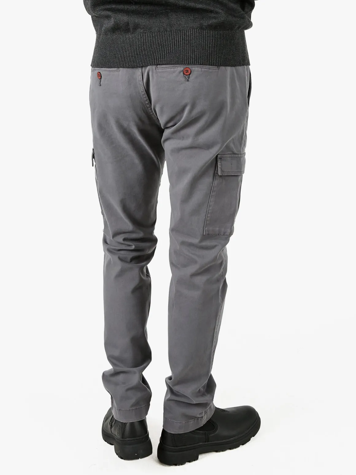 Baci & Abbracci Pantaloni uomo in cotone con tasconi - grigio