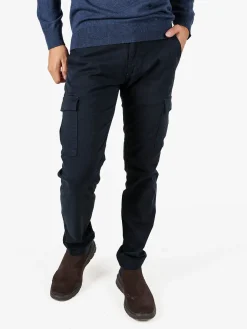 Baci & Abbracci Pantaloni uomo in cotone con tasconi - blu scuro