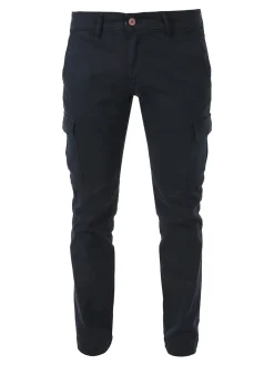 Baci & Abbracci Pantaloni uomo in cotone con tasconi - blu scuro