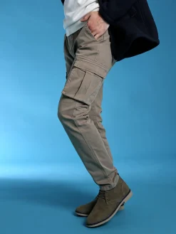 Baci & Abbracci Pantaloni uomo in cotone con tasconi - taupe