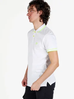 Baci & Abbracci Polo da uomo fluo a maniche corte in cotone