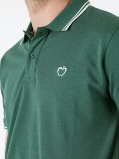 Baci & Abbracci Polo da uomo in cotone a maniche corte - verde