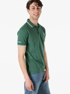 Baci & Abbracci Polo da uomo in cotone a maniche corte - verde