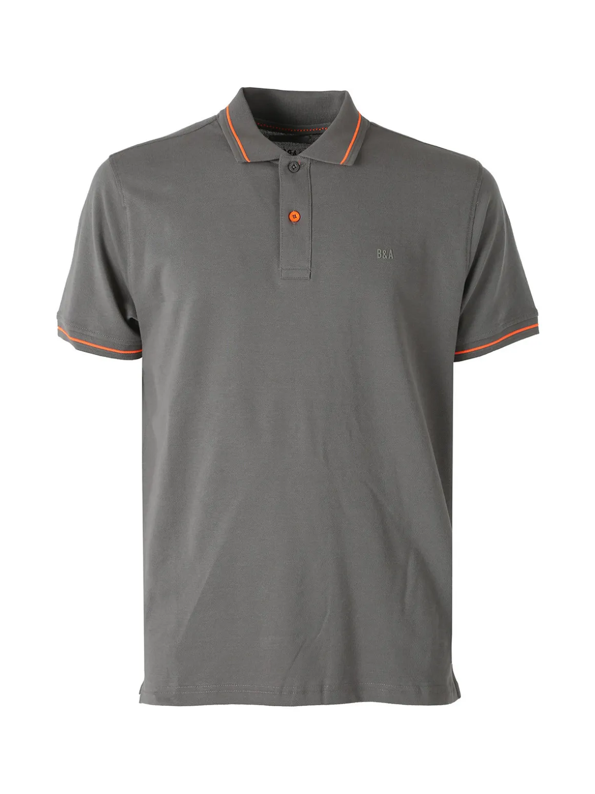 Baci & Abbracci Polo da uomo in cotone a maniche corte con logo davanti e dietro - antracite