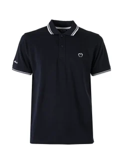 Baci & Abbracci Polo da uomo in cotone a maniche corte - blu scuro