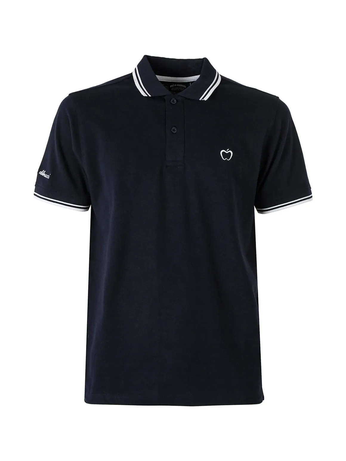 Baci & Abbracci Polo da uomo in cotone a maniche corte - blu scuro