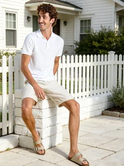 Baci & Abbracci Polo da uomo in maglia extra fine a maniche corte