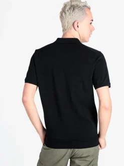 Baci & Abbracci Polo da uomo in maglia extra fine a maniche corte