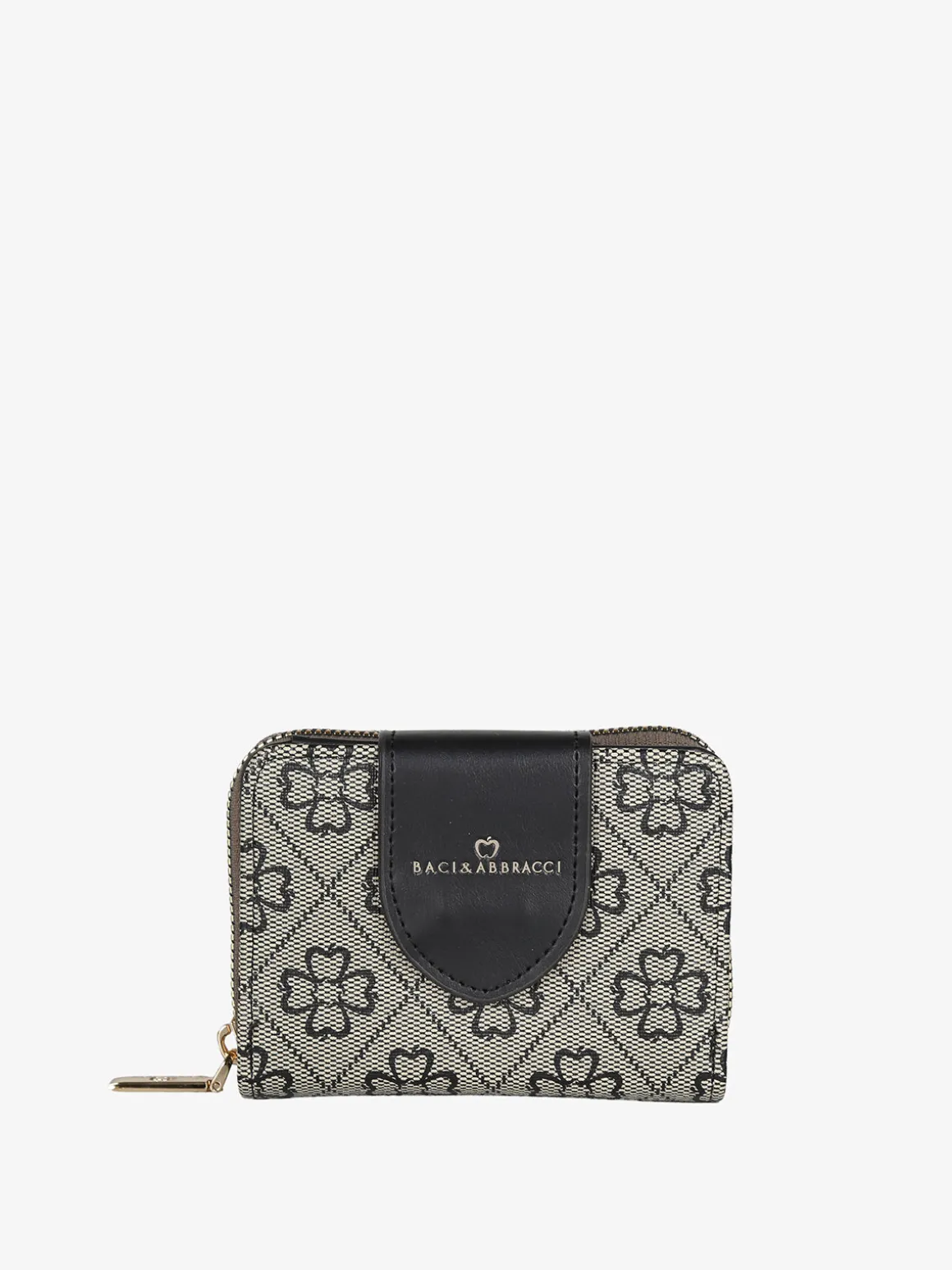 Baci & Abbracci Portafoglio donna mini con doppia chiusura - grigio