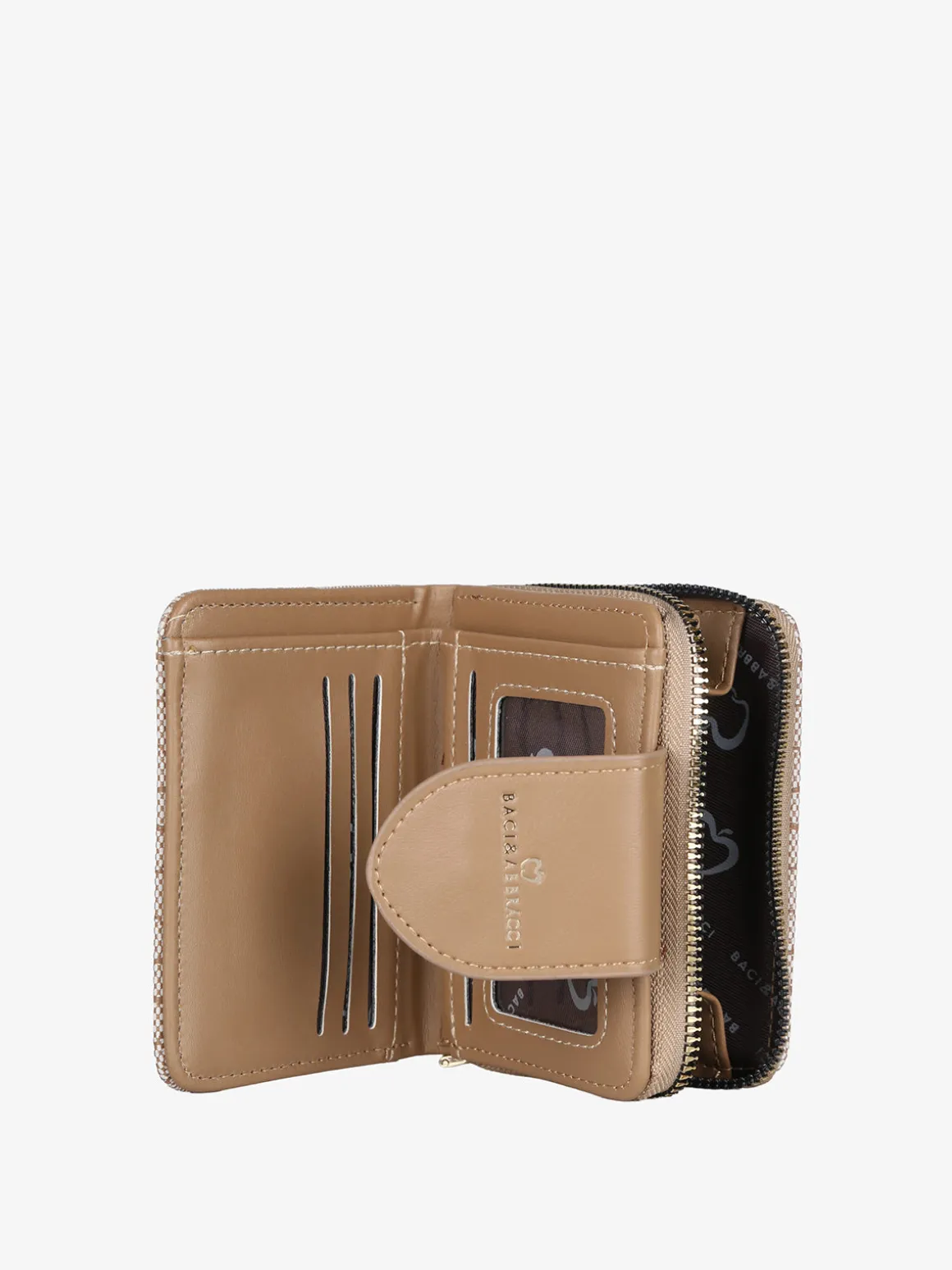 Baci & Abbracci Portafoglio donna mini con doppia chiusura - khaki