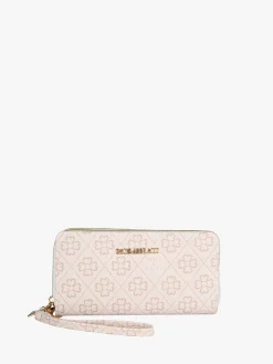 Baci & Abbracci Portafoglio rettangolare da donna con doppia zip - beige