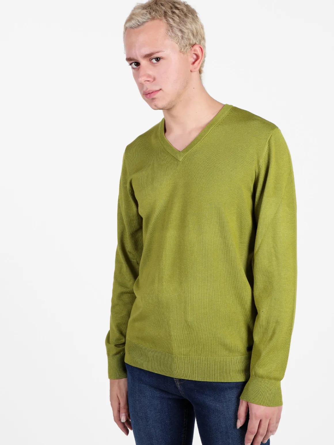 Baci & Abbracci Pullover da uomo in maglia con scollo a V
