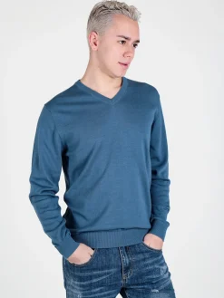 Baci & Abbracci Pullover da uomo in maglia scollo V