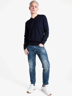 Baci & Abbracci Pullover da uomo in maglia scollo V