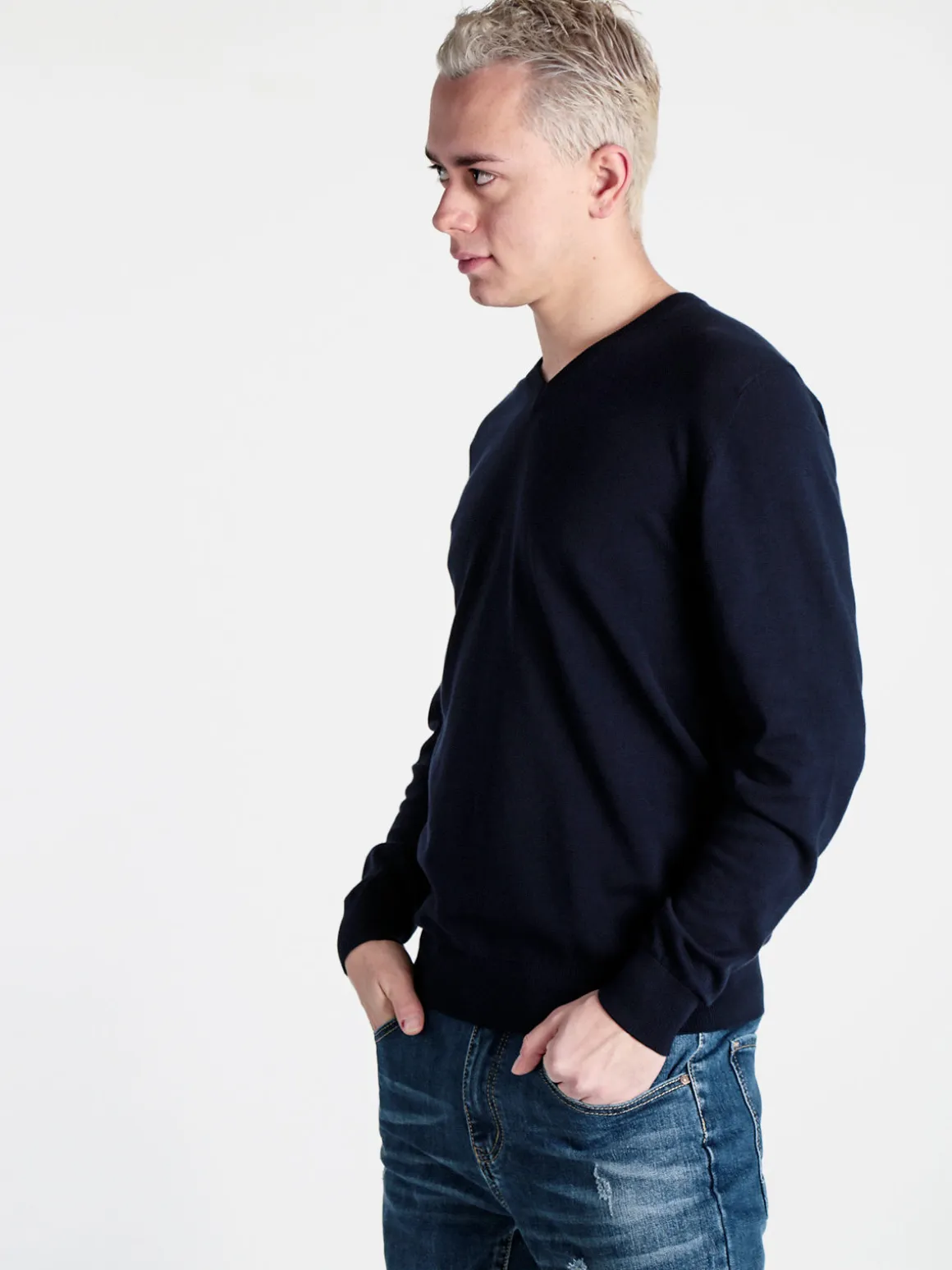 Baci & Abbracci Pullover da uomo in maglia scollo V