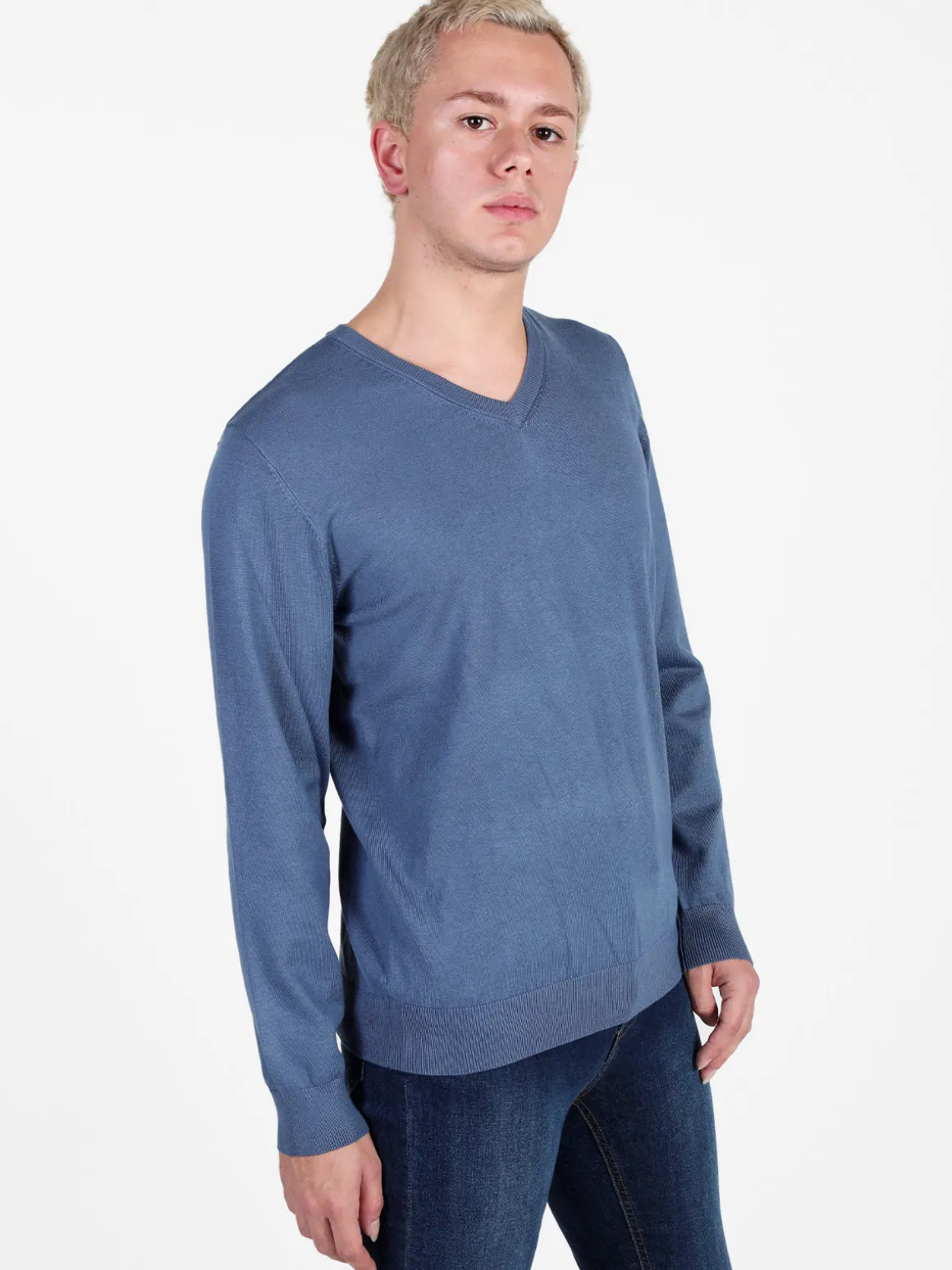 Baci & Abbracci Pullover da uomo in maglia con scollo a V