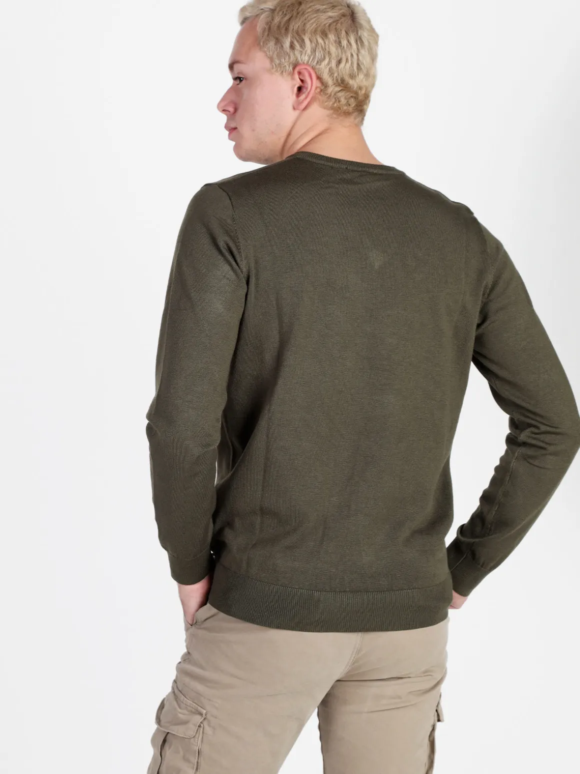 Baci & Abbracci Pullover da uomo in maglia con scollo a V