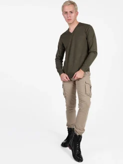 Baci & Abbracci Pullover da uomo in maglia con scollo a V