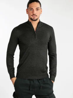 Baci & Abbracci Pullover da uomo a lupetto con zip