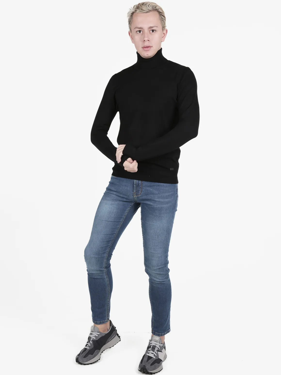 Baci & Abbracci Pullover dolcevita in maglia da uomo