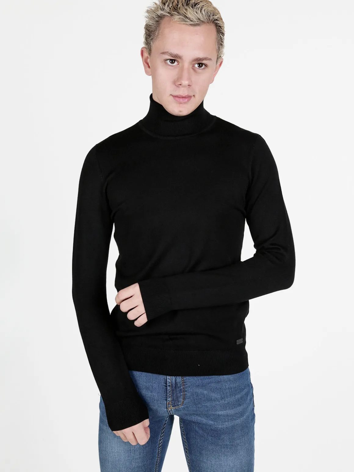 Baci & Abbracci Pullover dolcevita in maglia da uomo