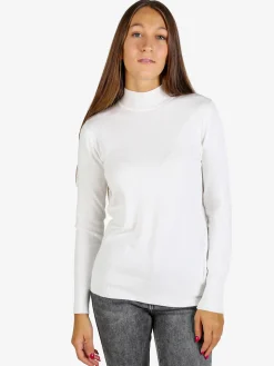 Baci & Abbracci Pullover donna lupetto in maglia - bianco