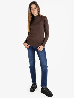 Baci & Abbracci Pullover donna lupetto in maglia - marrone