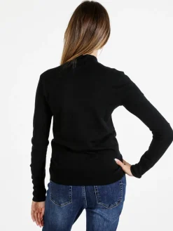 Baci & Abbracci Pullover donna lupetto in maglia - nero