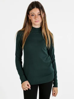 Baci & Abbracci Pullover donna lupetto in maglia - verde