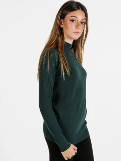 Baci & Abbracci Pullover donna lupetto in maglia - verde