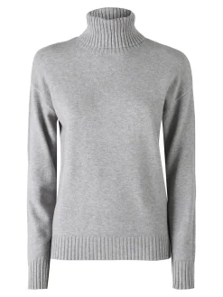 Baci & Abbracci Pullover donna dolcevita in maglia - grigio