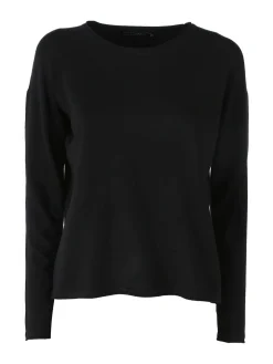 Baci & Abbracci Pullover girocollo da donna in maglia tinta unita - nero