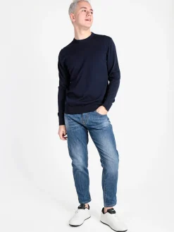 Baci & Abbracci Pullover girocollo da uomo in maglia extra fine