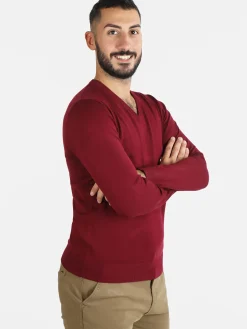 Baci & Abbracci Pullover uomo in maglia scollo a V