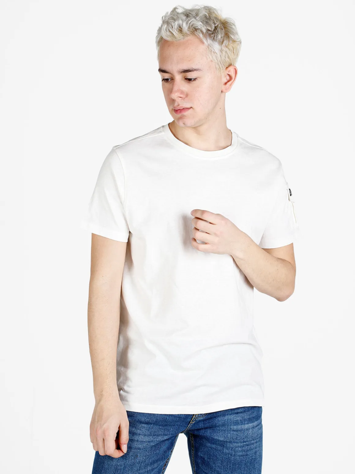 Baci & Abbracci T-shirt da uomo in cotone con taschino sulla manica