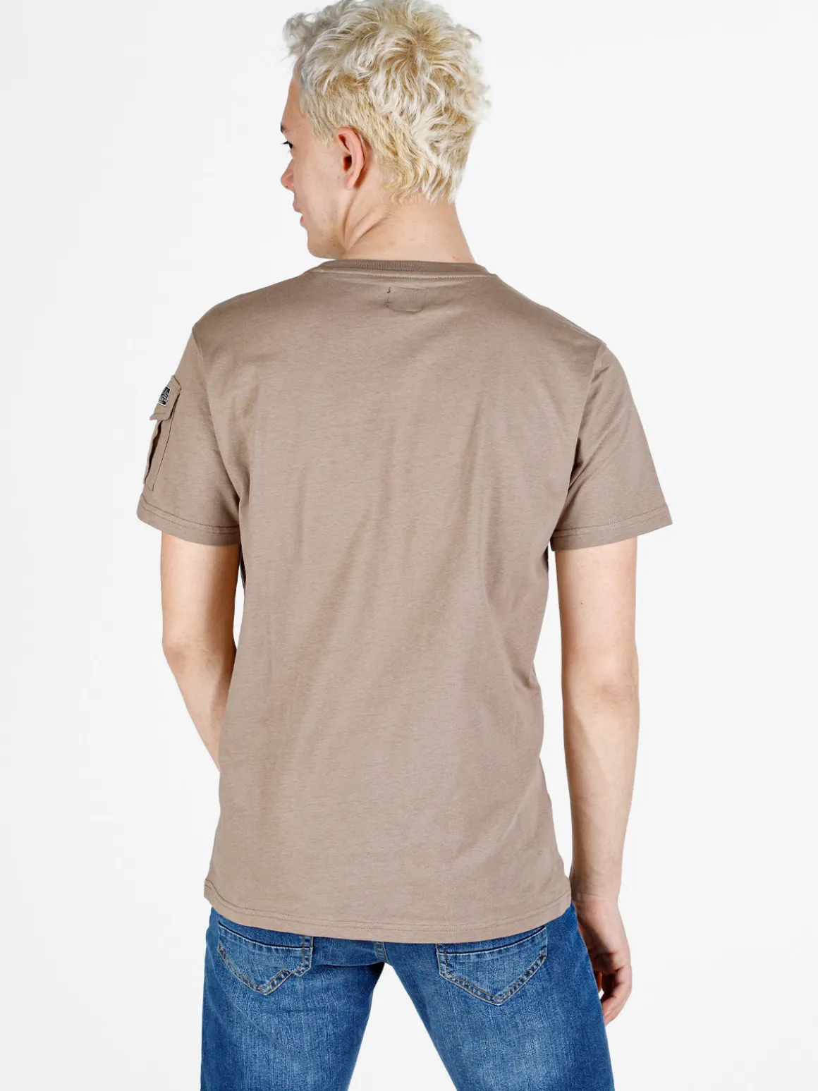 Baci & Abbracci T-shirt da uomo in cotone con taschino sulla manica