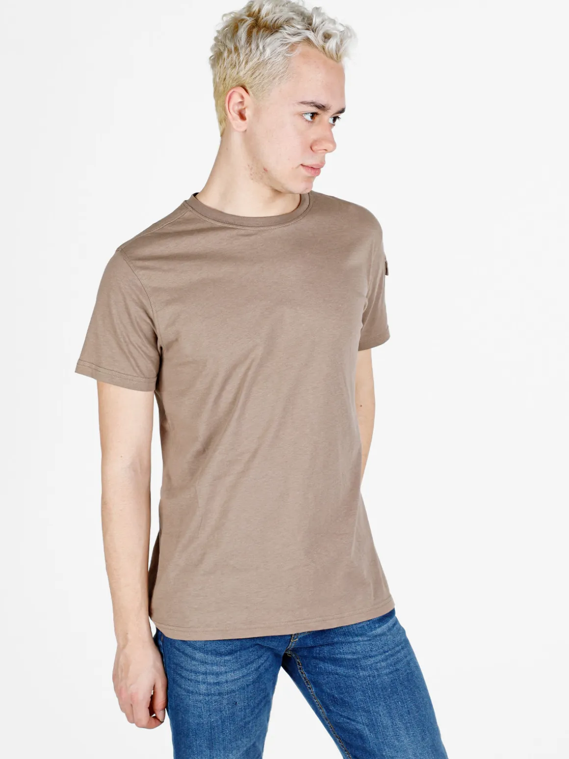 Baci & Abbracci T-shirt da uomo in cotone con taschino sulla manica