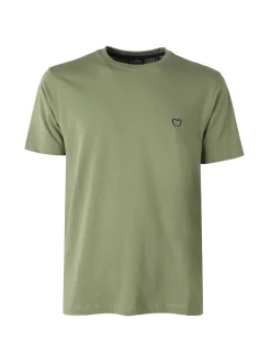 Baci & Abbracci T-shirt girocollo in cotone da uomo con logo - pistacchio