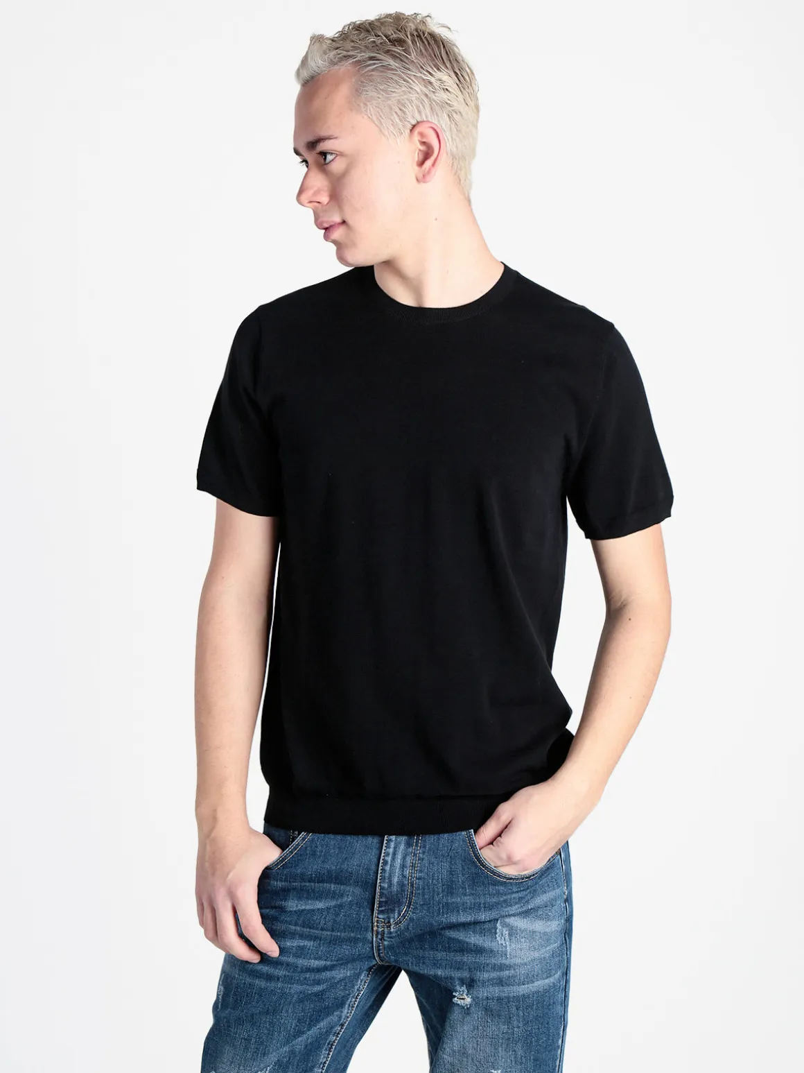 Baci & Abbracci T-shirt girocollo da uomo in maglia