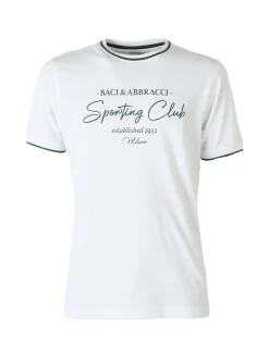 Baci & Abbracci T-shirt in cotone da uomo con stampa - bianco
