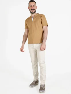 Baci & Abbracci T-shirt uomo con bottoncini sullo scollo