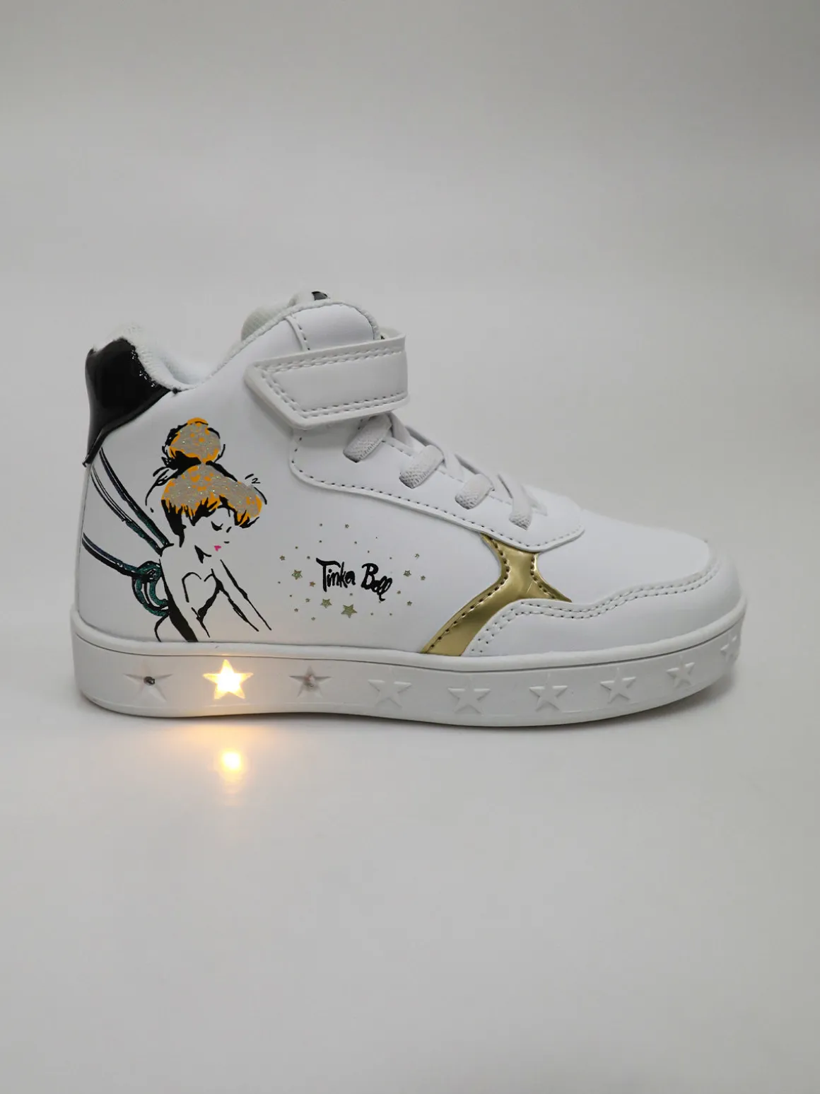 Bacio & Bacio Sneakers alte da bambina con cinturino a strappo e luci